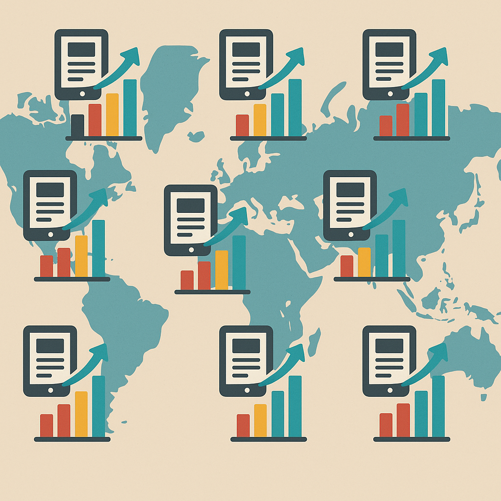 ebook sales statistics global illustration