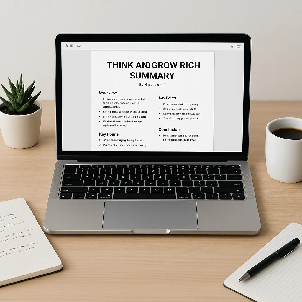 Think and Grow Rich Summary PDF: Key Insights and Takeaways