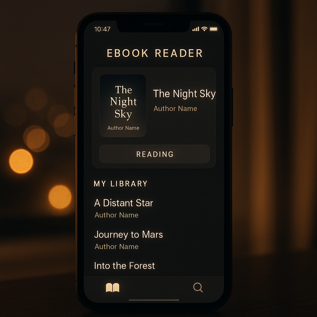ebook reader apps with dark mode illustration